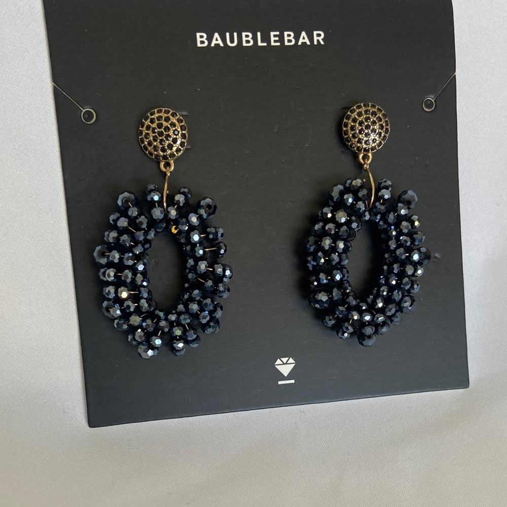 BaubleBar Midnight Beaded Hoop Earrings